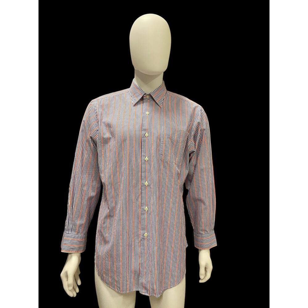 Ralph Lauren Shirt Mens 16/32 Blue/Red Striped Classic Fit
